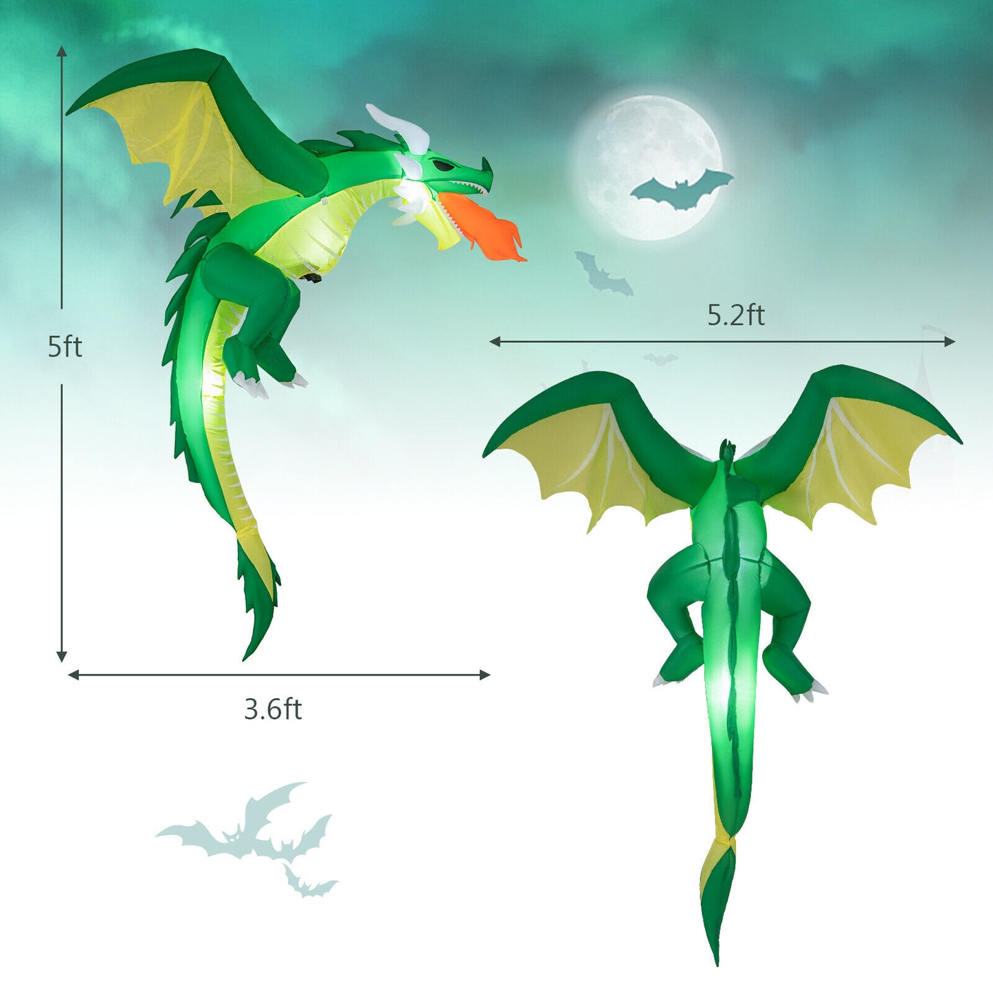 5 Feet Hanging Halloween Inflatable Dragon Halloween at Gallery Canada