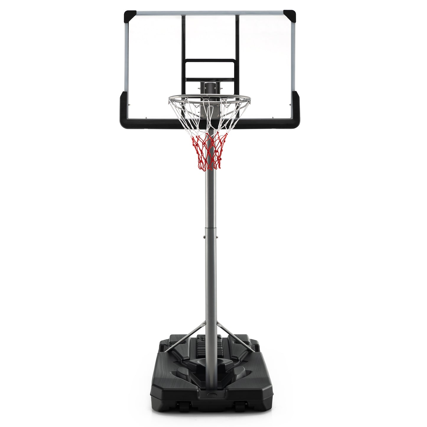 Basketball Hoop with 5.4-6.6FT Adjustable Height and 50 Inch Backboard, Black Sport Equipments Black at Gallery Canada