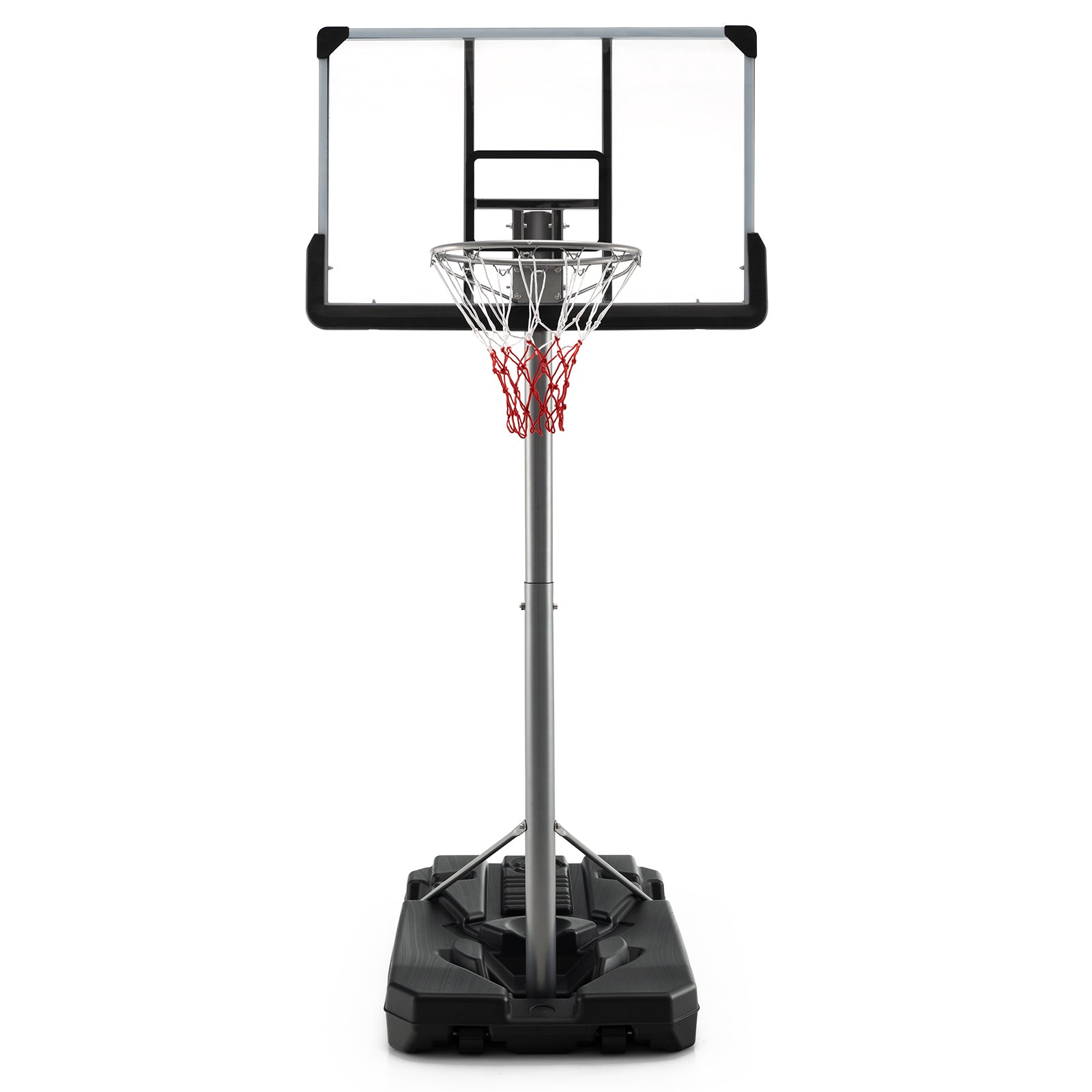 Basketball Hoop with 5.4-6.6FT Adjustable Height and 50 Inch Backboard, Black Sport Equipments Black at Gallery Canada