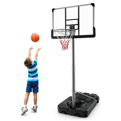 Basketball Hoop with 5.4-6.6FT Adjustable Height and 50 Inch Backboard, Black Sport Equipments at Gallery Canada