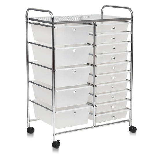15-Drawer Utility Rolling Organizer Cart Multi-Use Storage, Transparent File Cabinets Transparent at Gallery Canada