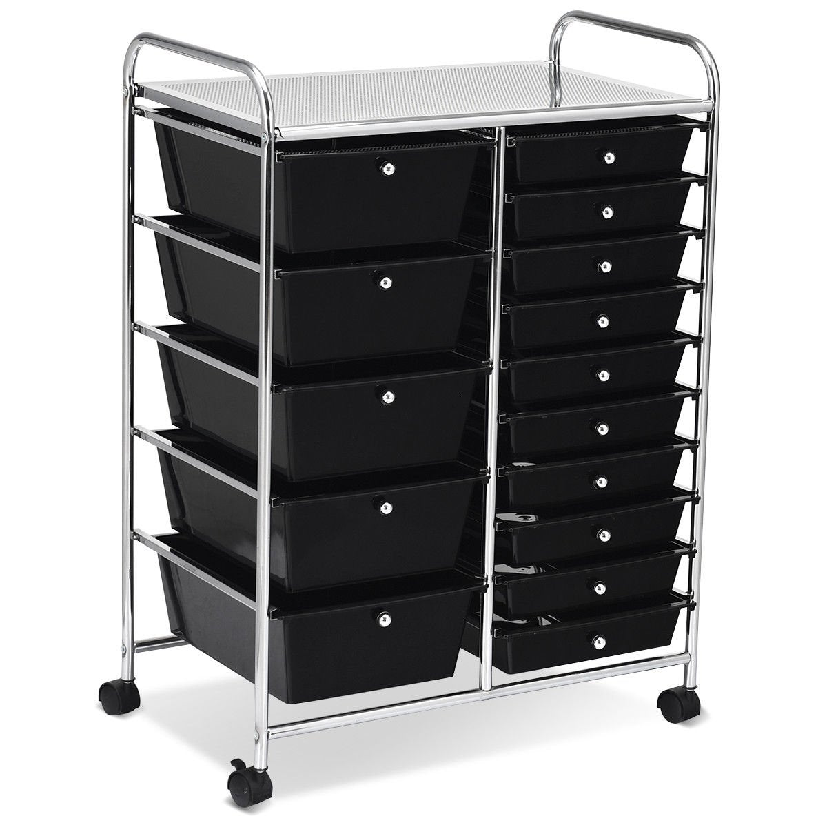 15-Drawer Utility Rolling Organizer Cart Multi-Use Storage, Black - Gallery Canada