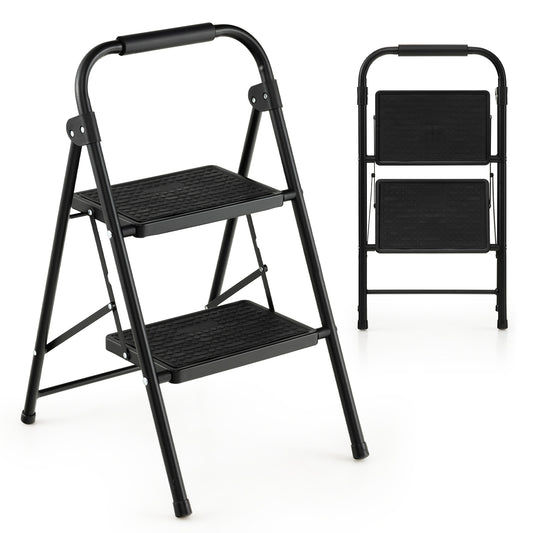 2-Step Ladder, Wide Anti-Slip Pedal, Black Ladders Black at Gallery Canada