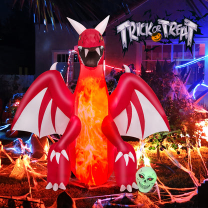 8 Feet Halloween Inflatable Dragon With Wings, Skull, Red Halloween at Gallery Canada