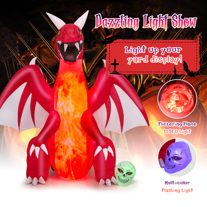 8 Feet Halloween Inflatable Dragon With Wings, Skull, Red Halloween at Gallery Canada