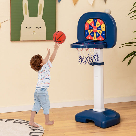 4-In-1 Adjustable Kids Basketball Hoop with Ring Toss Sticky Ball - Gallery Canada