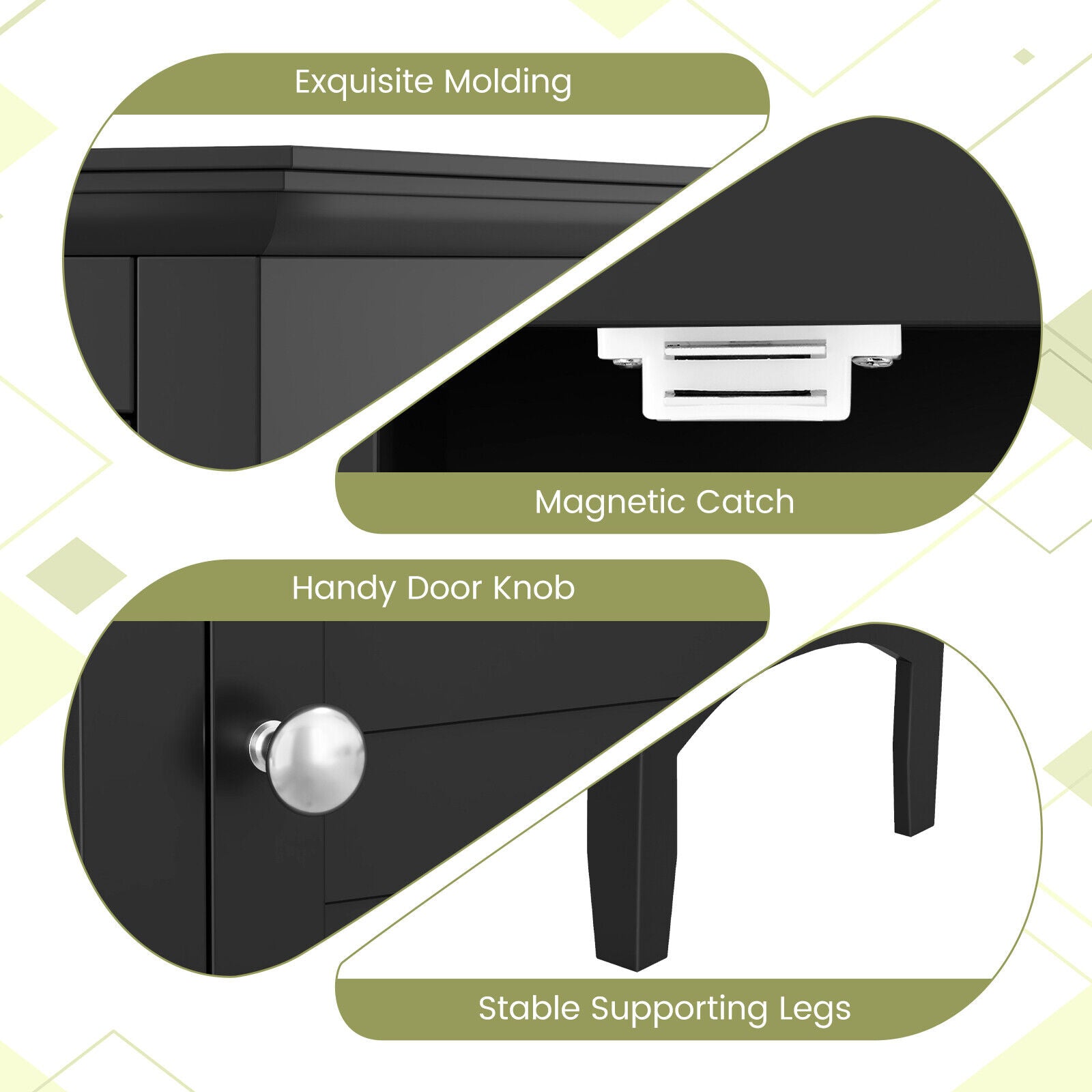 Tall Bathroom Floor Cabinet with Shutter Doors and Adjustable Shelf, Black Floor Cabinets at Gallery Canada