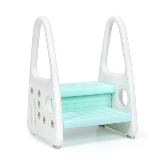 Kids Step Stool Learning Helper with Armrest for Kitchen Toilet Potty Training, Blue at Gallery Canada