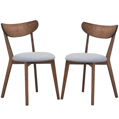 Set of 2 Dining Chairs Upholstered Curved Back Side, Walnut Dining Chairs at Gallery Canada