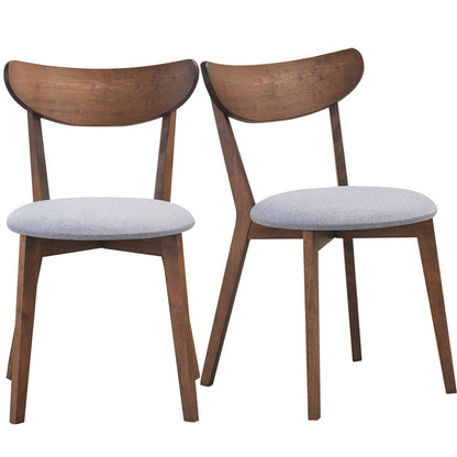 Set of 2 Dining Chairs Upholstered Curved Back Side, Walnut Dining Chairs at Gallery Canada