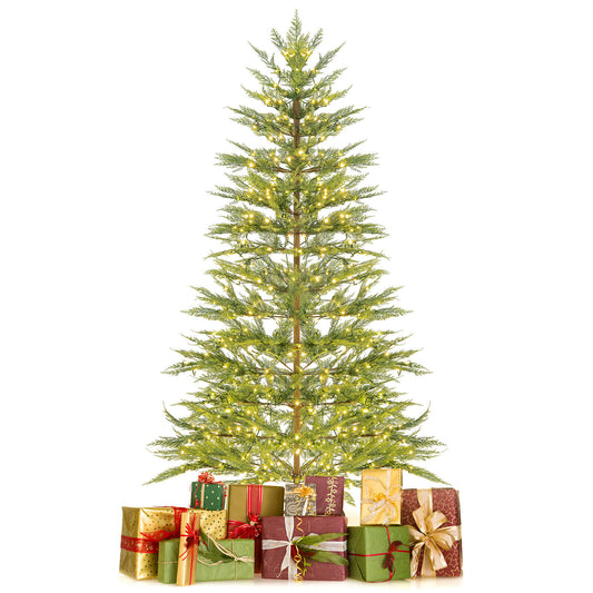 6.5/7.5 Ft Artificial Cypress Christmas Tree Pre-Lit Hinged Christmas Tree Green at Gallery Canada
