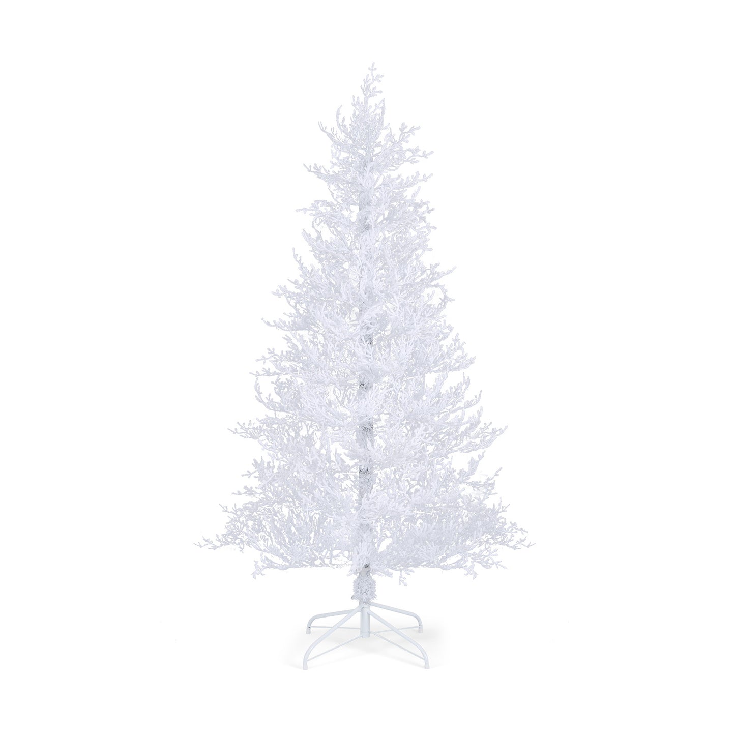 6 Feet Artificial Xmas Tree with 383 PE Branch Tips and 300 LED Lights, White Christmas Tree at Gallery Canada