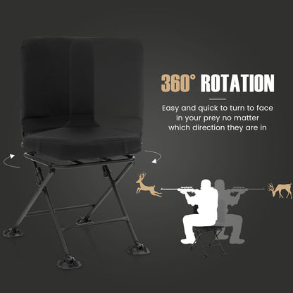 Swivel Folding Chair With Backrest, Padded Cushion, Black Camping Furniture at Gallery Canada
