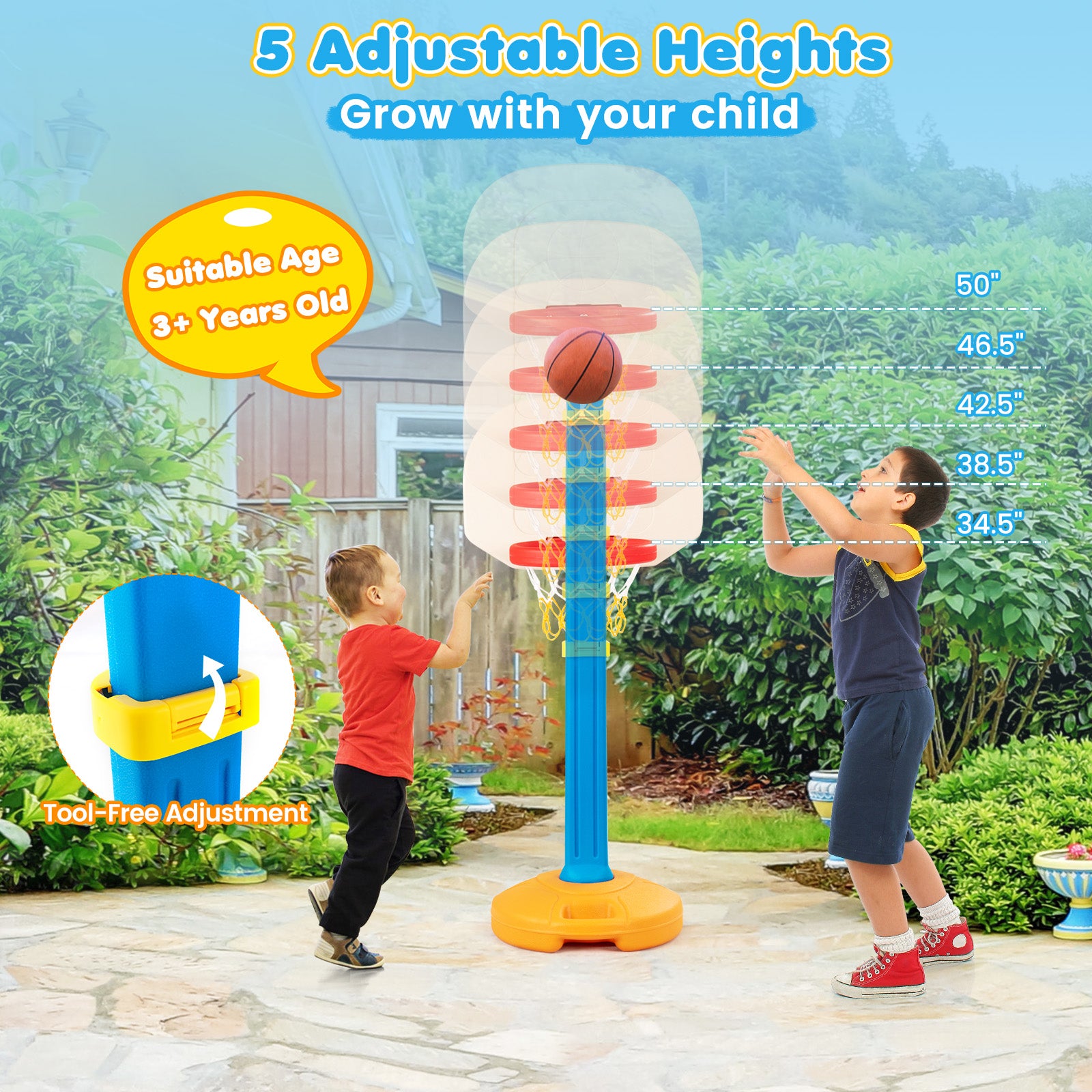 Kids Children Basketball Hoop Stand, Multicolor Toy Sports at Gallery Canada