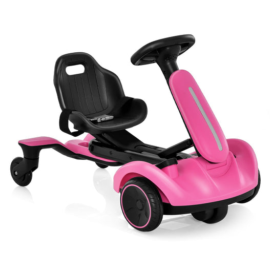 6V Kids Ride on Drift Car with 360° Spin and 2 Adjustable Heights, Pink - Gallery Canada