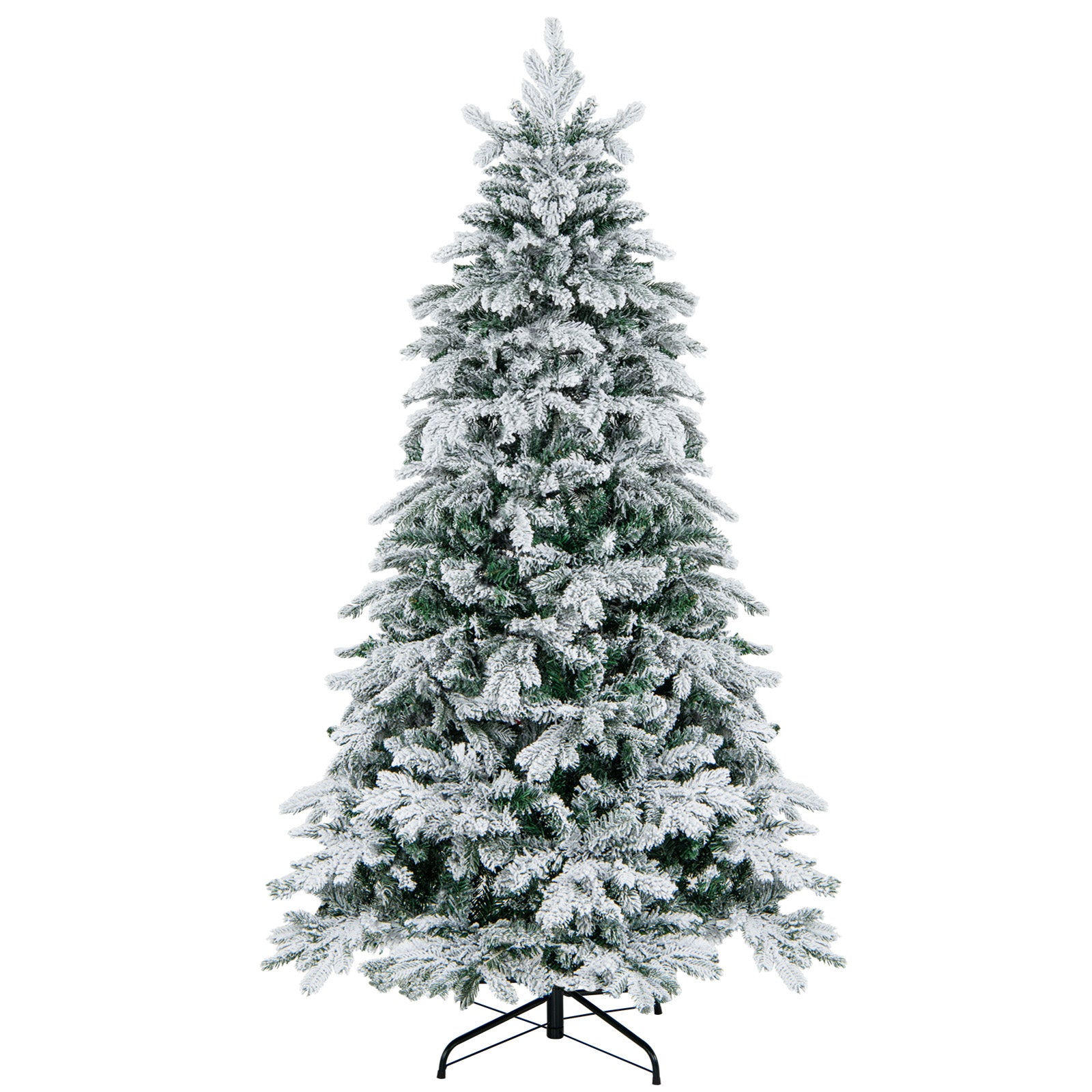 4.5/6/7 Feet Flocked Christmas Tree with Warm White LED Lights-6 ft, White Christmas Tree at Gallery Canada