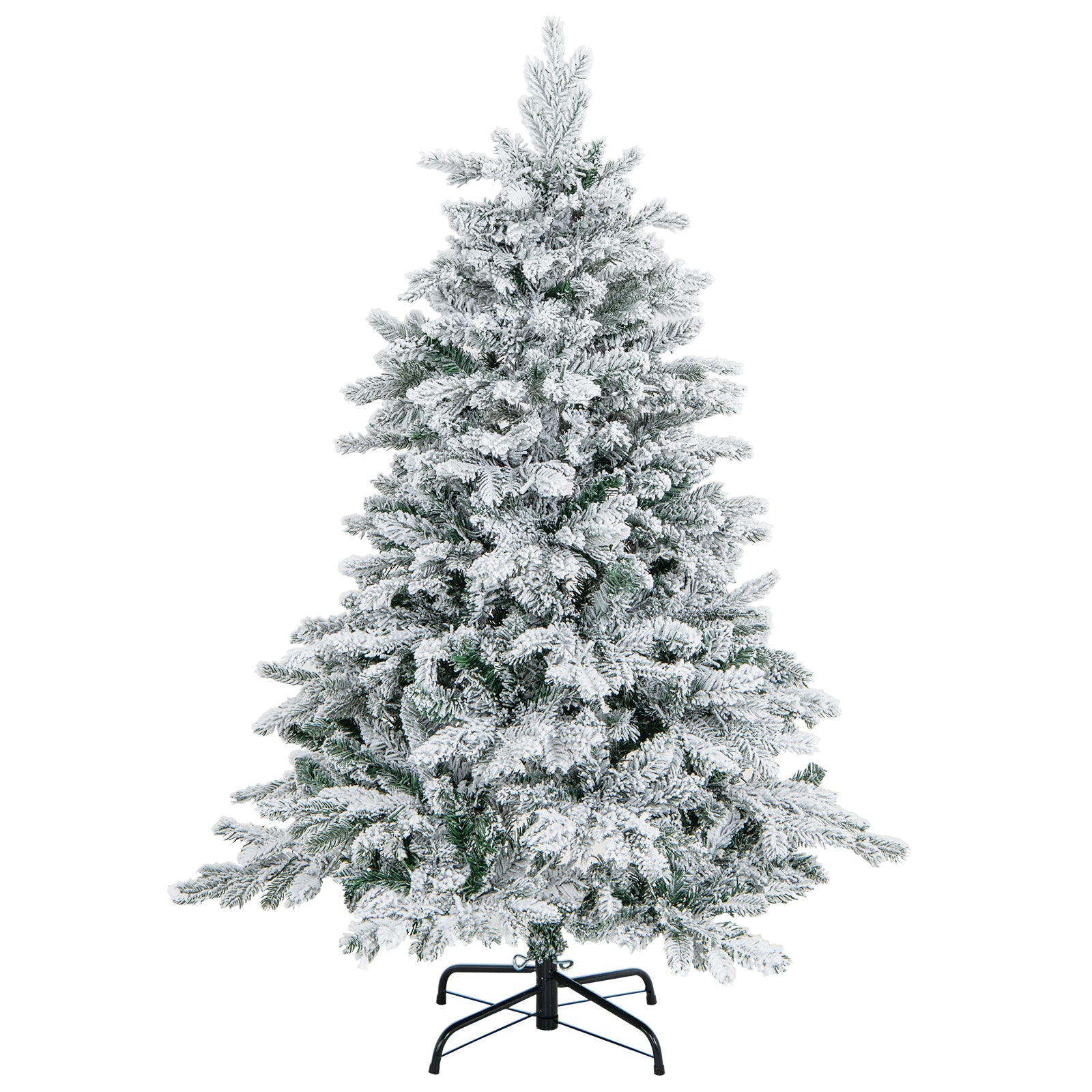 Flocked Christmas Tree With Warm White LED Lights, 4.5 ft, White Christmas Tree White at Gallery Canada