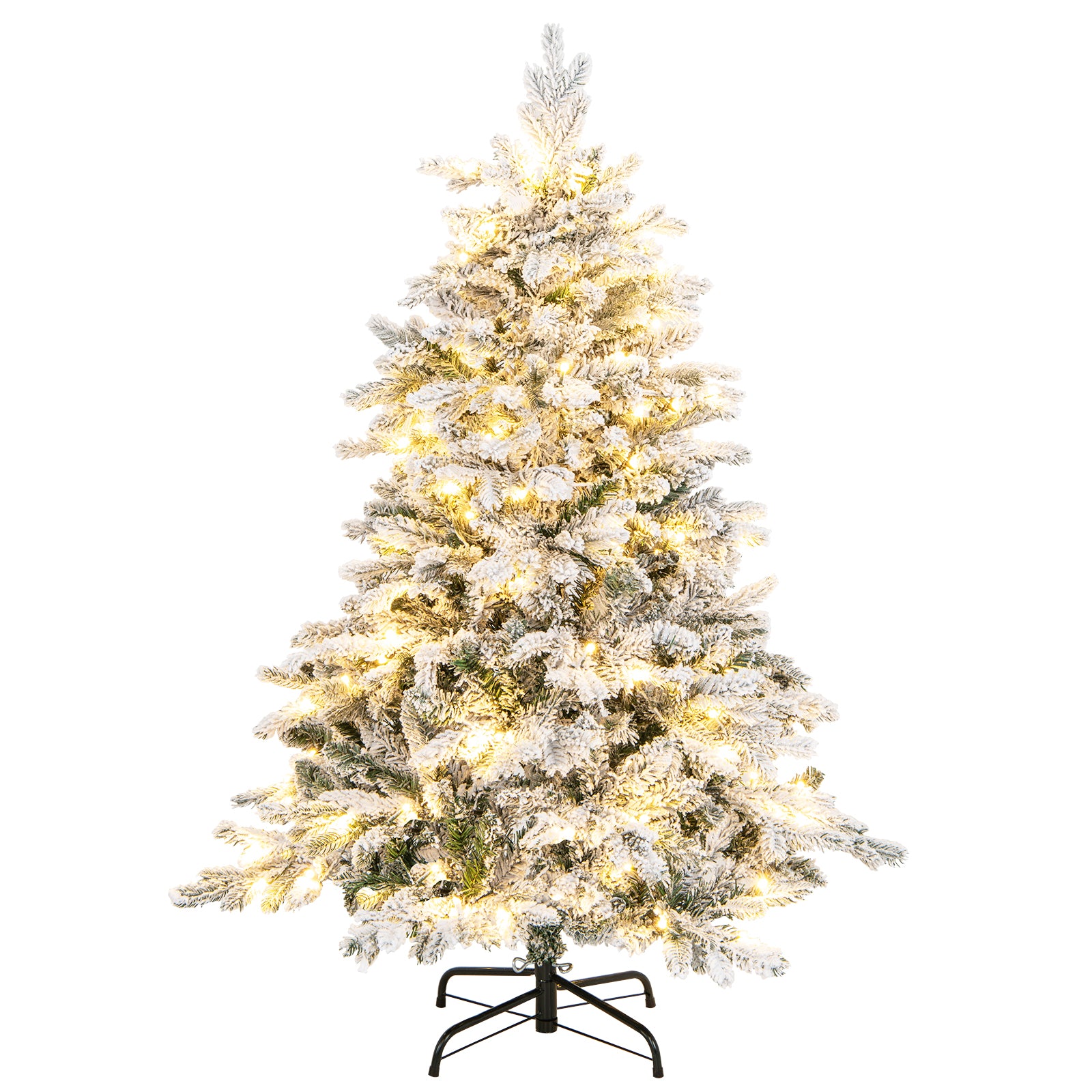 Flocked Christmas Tree With Warm White LED Lights, 4.5 ft, White Christmas Tree at Gallery Canada