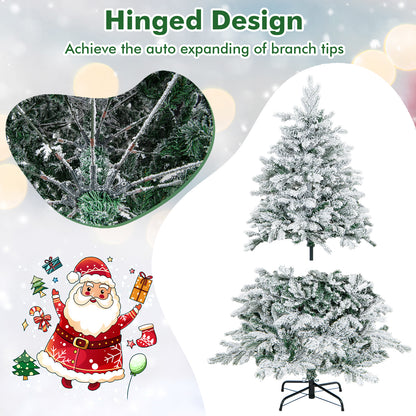 Flocked Christmas Tree With Warm White LED Lights, 4.5 ft, White Christmas Tree at Gallery Canada