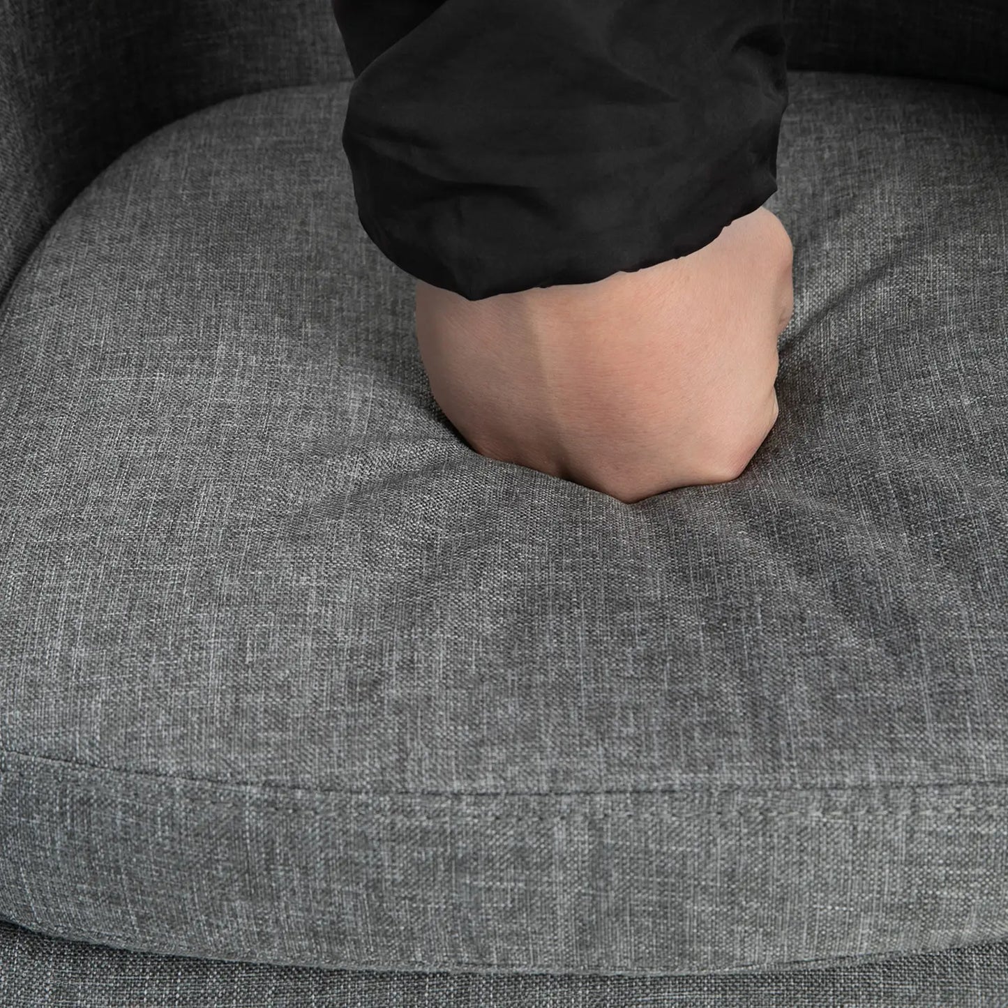 Modern Fabric Bar Stools Set of 2, Metal Frame, Wood Legs, Grey Bar Stools at Gallery Canada