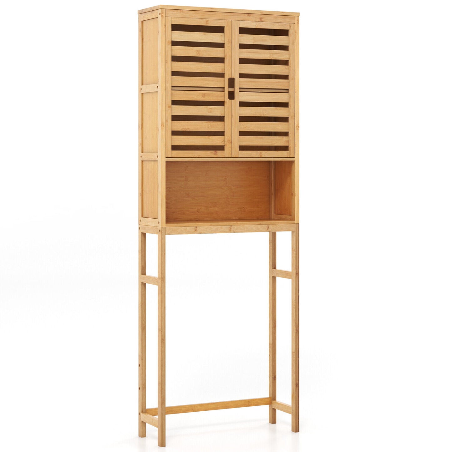Bamboo Over Toilet Storage Cabinet, Adjustable Shelf, Natural