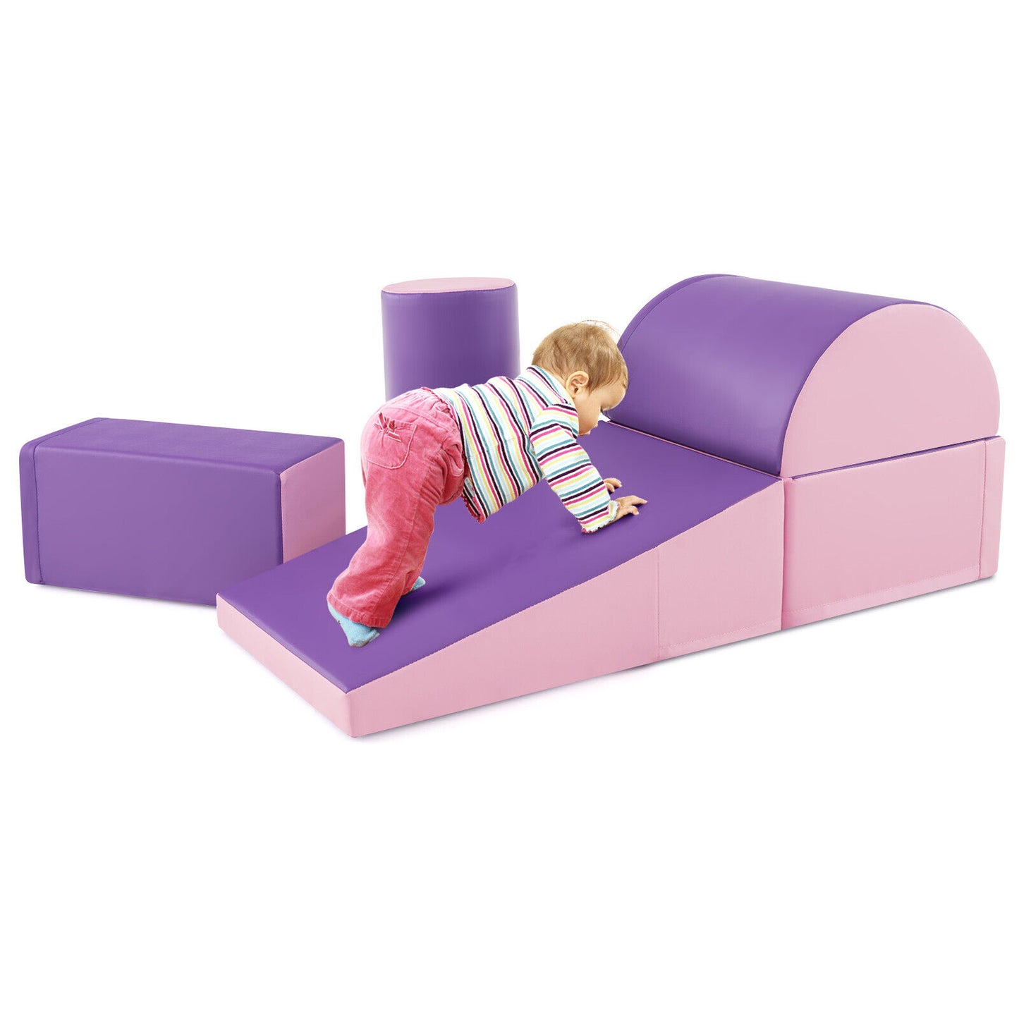 5-Piece Kids Climb and Crawl Activity Playset, Purple Climbers & Slides at Gallery Canada