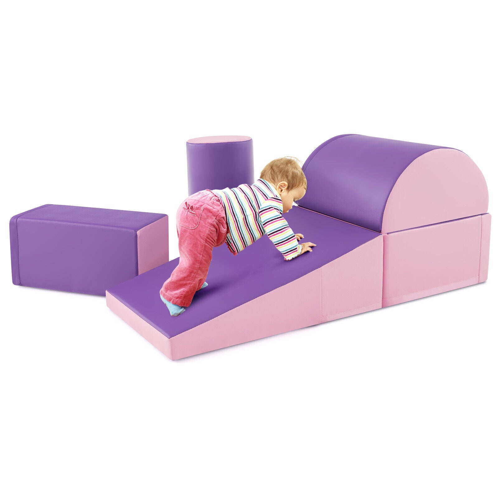 5-Piece Kids Climb and Crawl Activity Playset, Purple Climbers & Slides at Gallery Canada