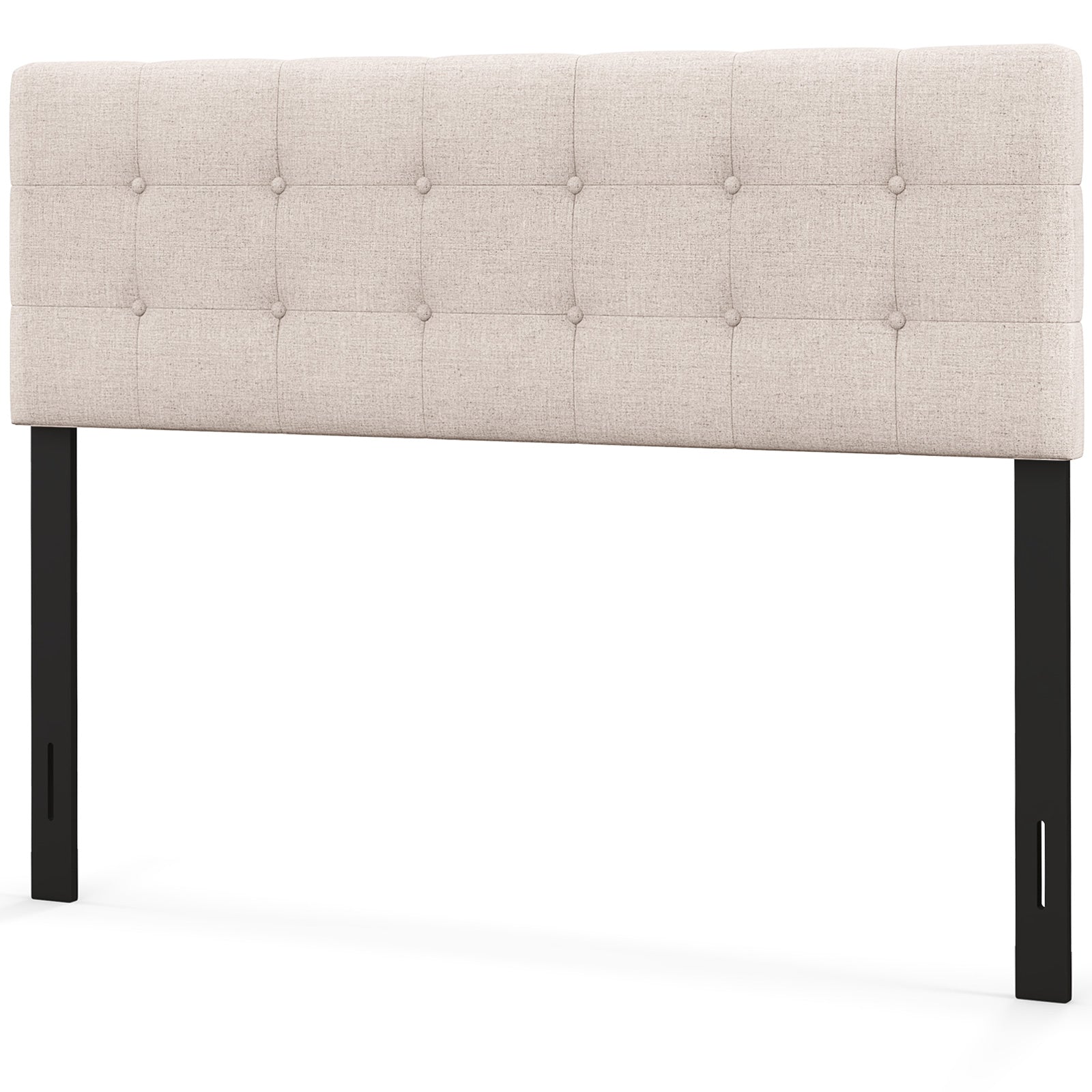 Linen Upholstered Headboard, Solid Rubber Wood Legs, Beige Headboards Beige at Gallery Canada