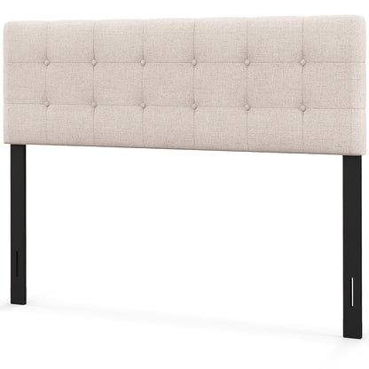 Linen Upholstered Headboard, Solid Rubber Wood Legs, Beige Headboards Beige at Gallery Canada