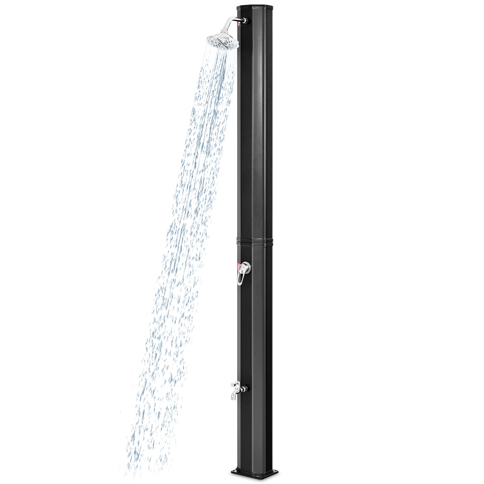 Outdoor Solar Heating 7.2 Ft Adjustable Shower Head, Black Portable Toilets & Showers Black at Gallery Canada