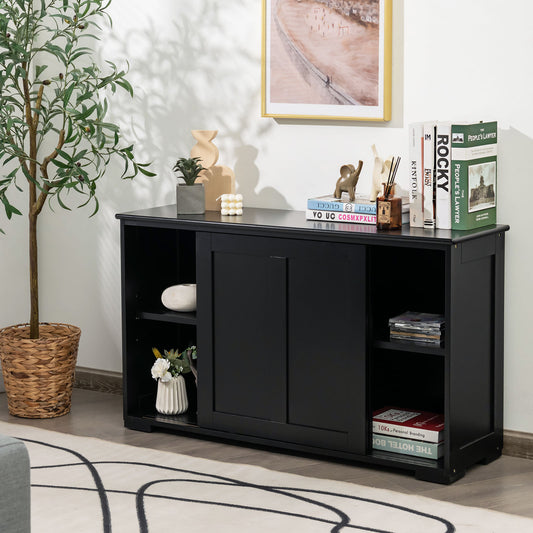 Kitchen Storage Cabinet, Sliding Door, Black Sideboards Cabinets & Buffets Black at Gallery Canada