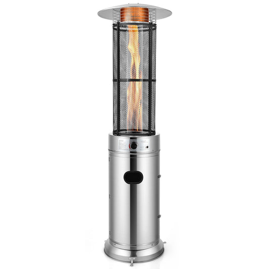 34000 BTU Stainless Steel Round Glass Tube Patio Heaters, Silver - Gallery Canada