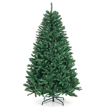 6 Feet Hinged Artificial Christmas Tree with Solid Metal Stand, Green Christmas Tree Green at Gallery Canada