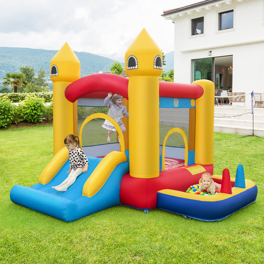 Inflatable Bounce House with 480W Blower and Ocean Balls for Yard - Gallery Canada