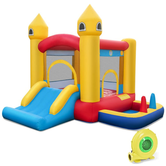 Inflatable Bounce House with 480W Blower and Ocean Balls for Yard - Gallery Canada