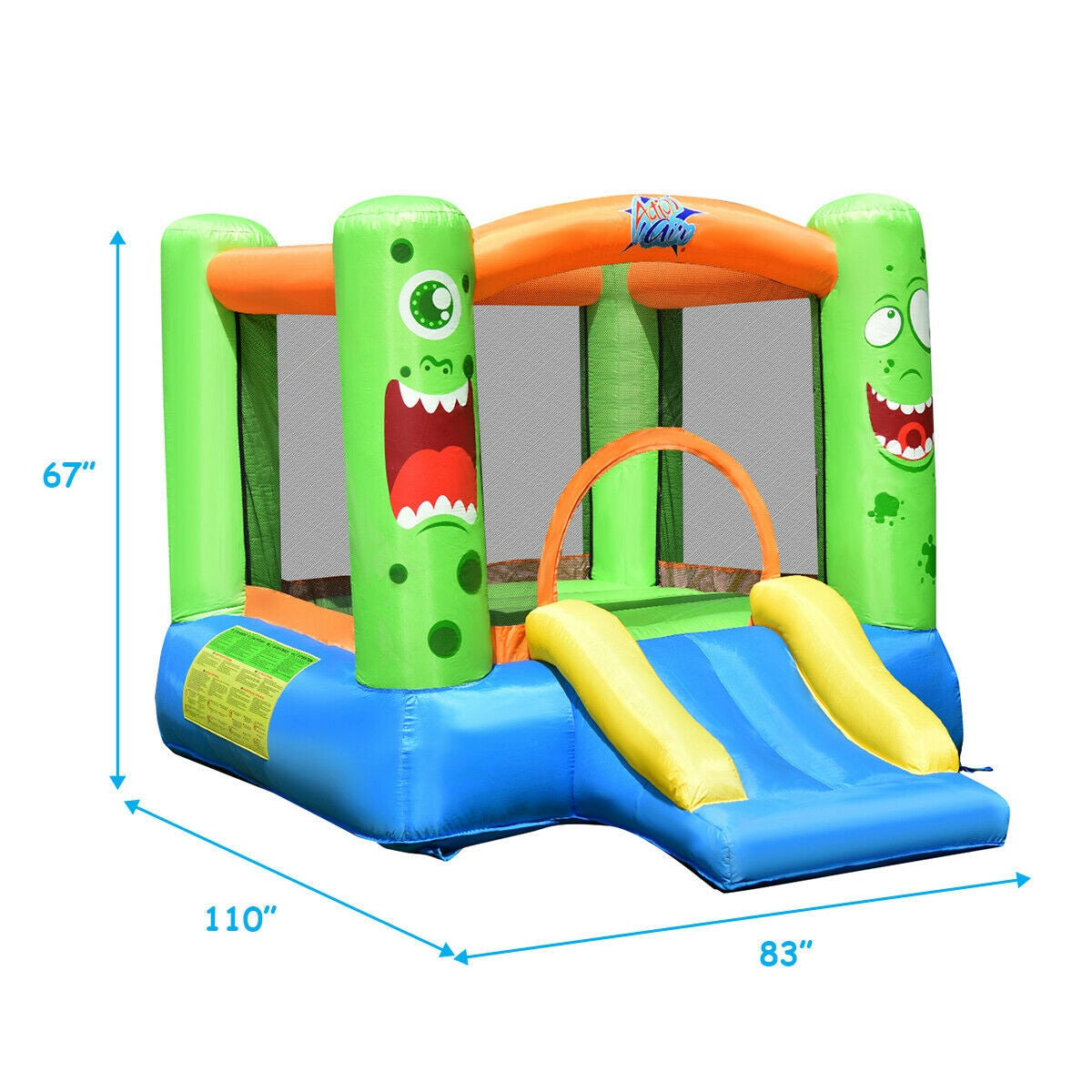 Inflatable Castle Bounce House Jumper Kids Playhouse with Slider, Multicolor Bounce House at Gallery Canada