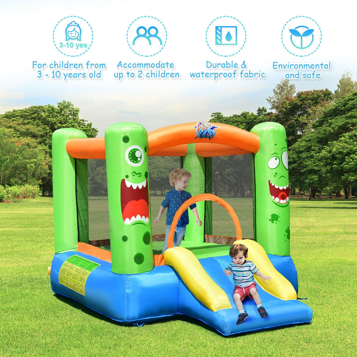 Inflatable Castle Bounce House Jumper Kids Playhouse with Slider, Multicolor Bounce House at Gallery Canada