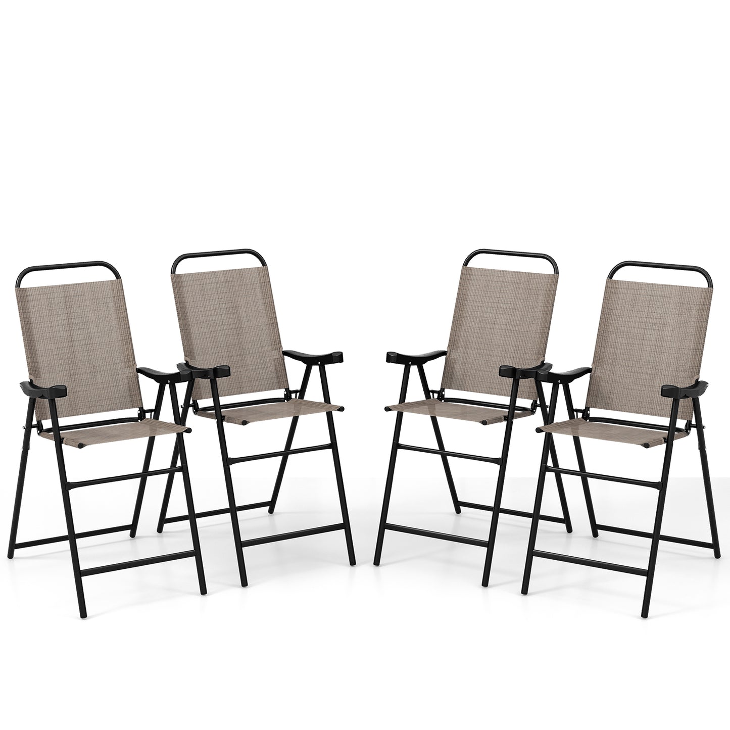 Patio Folding Bar Stool Set, Metal Frame, Footrest, Coffee Patio Bar Furniture at Gallery Canada