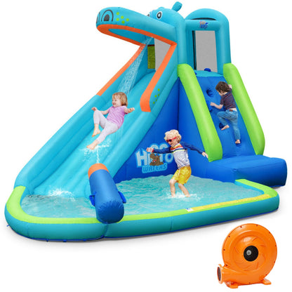 Inflatable Water Slide Bounce House, 740W Blower, Blue Bounce House Blue at Gallery Canada