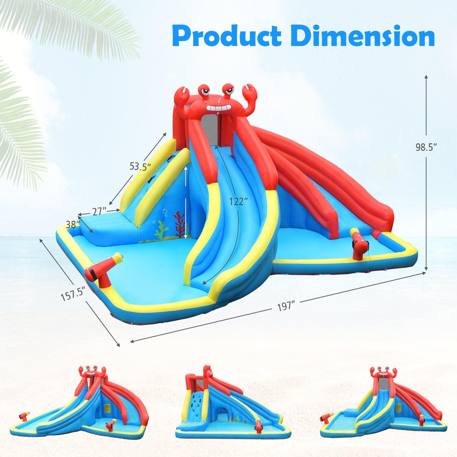 Inflatable Water Slide Bounce House with Water Cannon with 680W Blower Bounce House at Gallery Canada