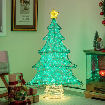 4 Feet Artificial Christmas Tree, 520 LED Lights, Top Star, Green Christmas Tree at Gallery Canada