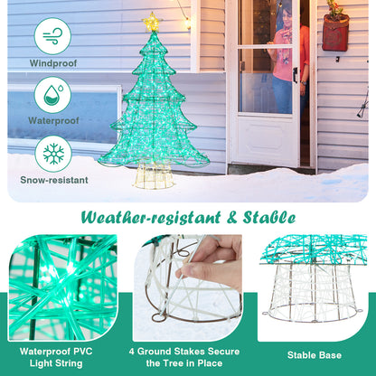 4 Feet Artificial Christmas Tree, 520 LED Lights, Top Star, Green Christmas Tree at Gallery Canada