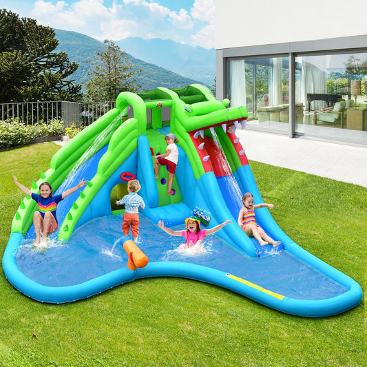 Inflatable Crocodile Style Water Slide Upgraded Kids Bounce Castle with 750W Blower - Gallery Canada