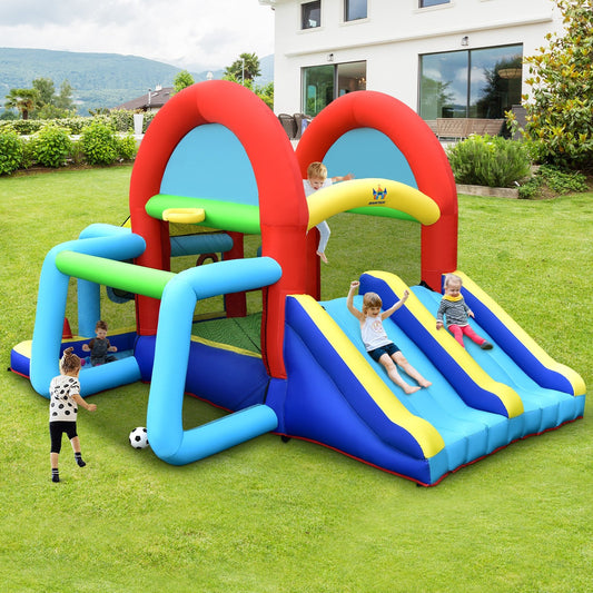 Inflatable Jumping Castle Bounce House with Dual Slides and 480W Blower - Gallery Canada