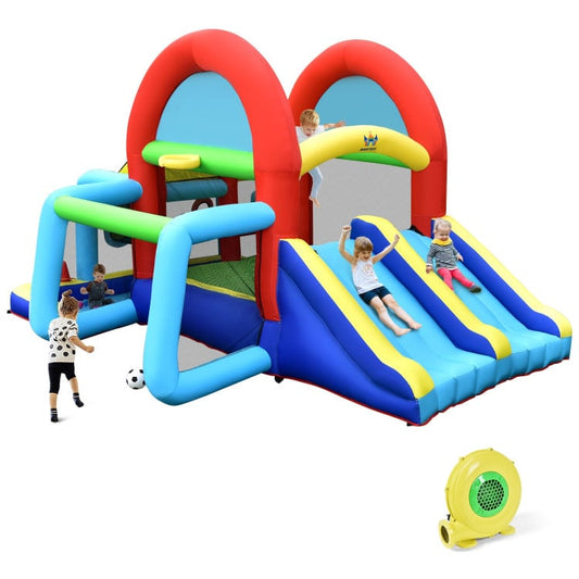 Inflatable Jumping Castle Bounce House with Dual Slides and 480W Blower - Gallery Canada