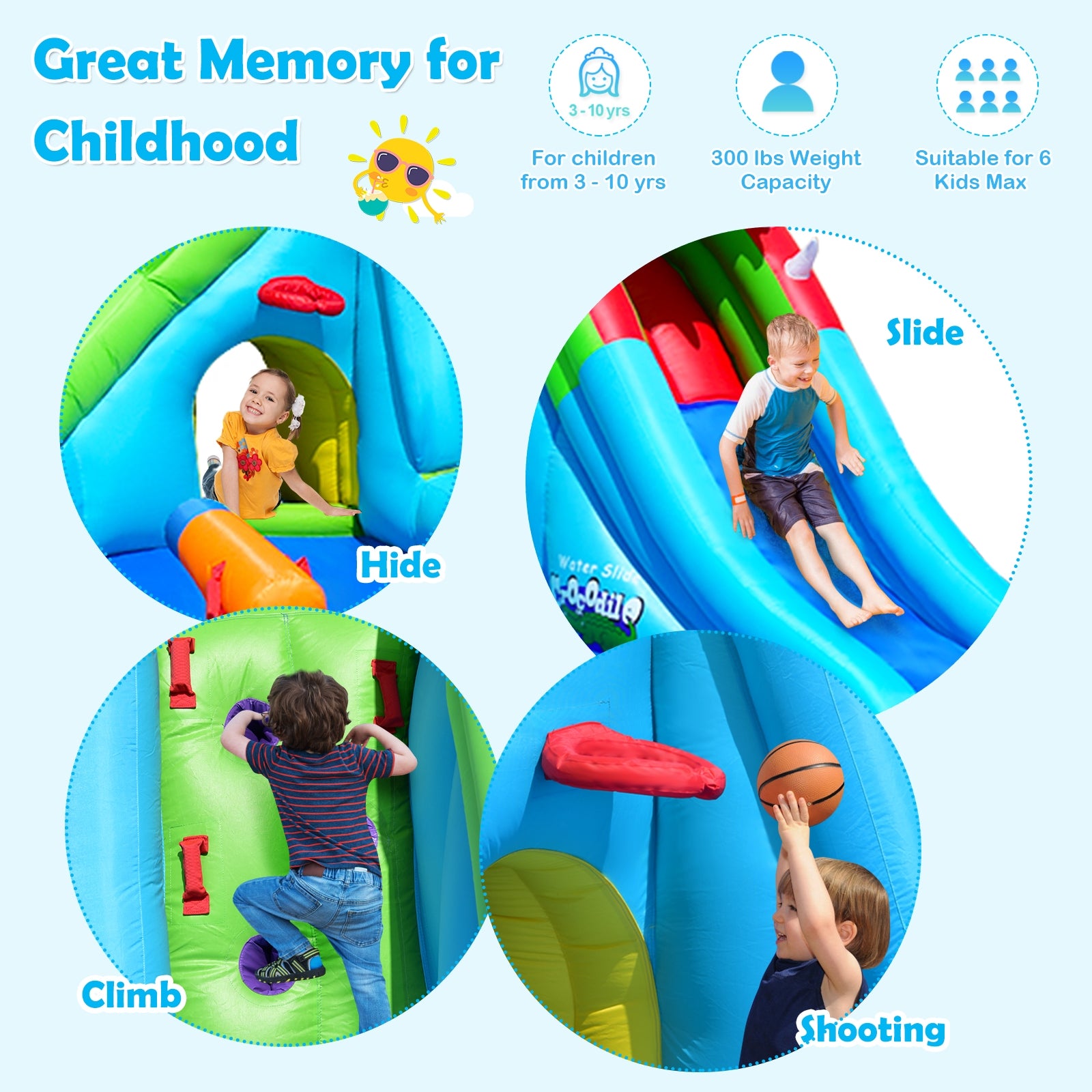 Inflatable Crocodile Water Slide Climbing Wall Bounce House Bounce House at Gallery Canada