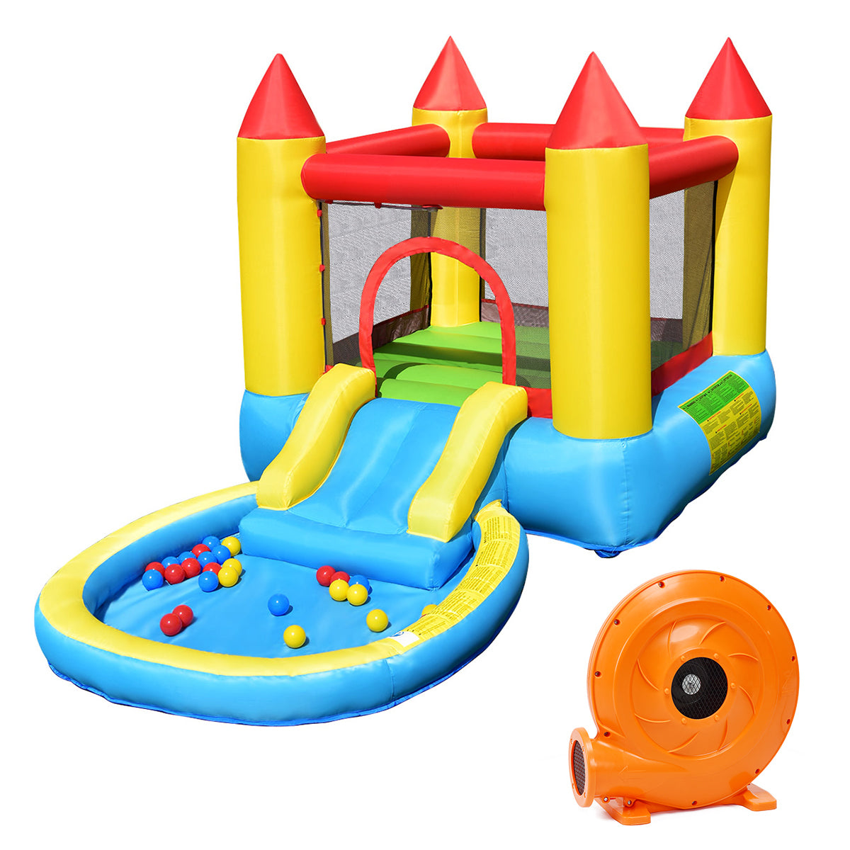 Inflatable Kids Slide Bounce House with 580w Blower Bounce House Colorful at Gallery Canada