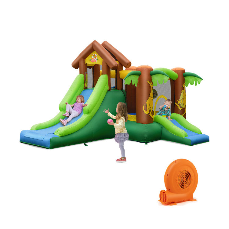 Kids Inflatable Jungle Bounce House Castle, 680W Blower Bounce House at Gallery Canada