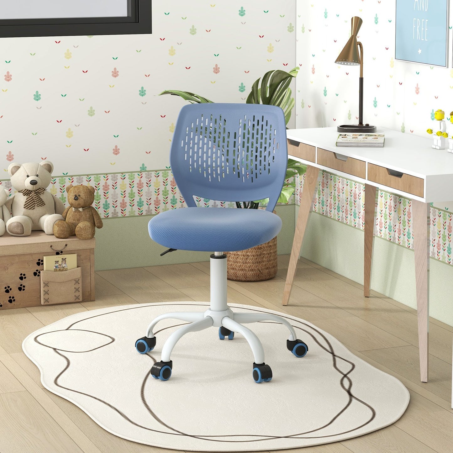 Ergonomic Children Study Chair with Adjustable Height, Blue