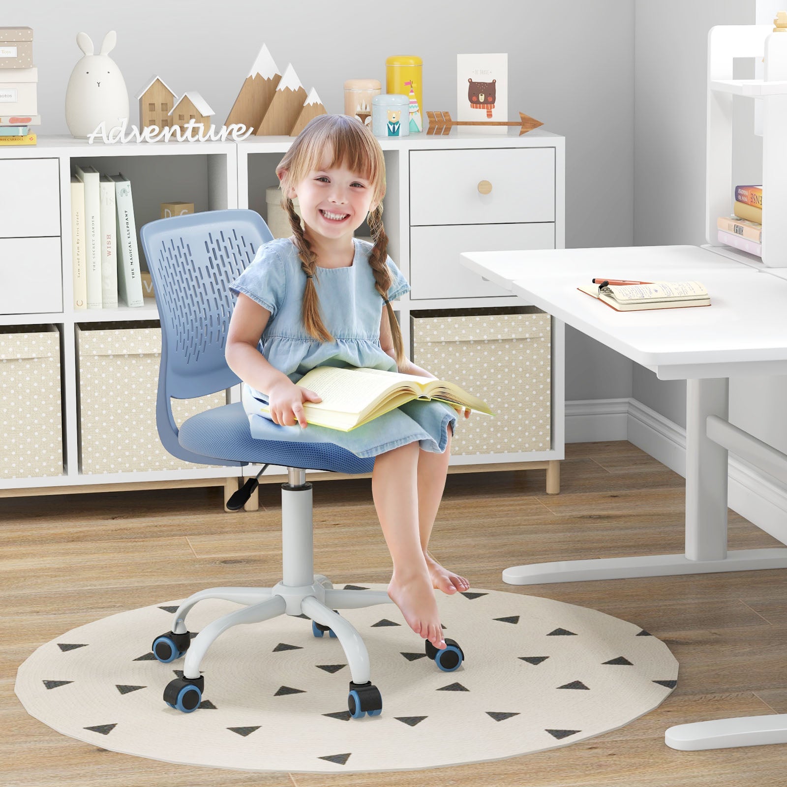 Ergonomic Children Study Chair with Adjustable Height, Blue Kids Chairs & Seating at Gallery Canada